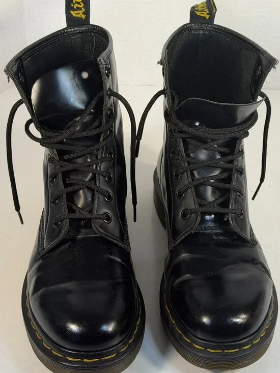 DR MARTENS Black leather military type boots M-8 /L -9 - Picture 3 of 11